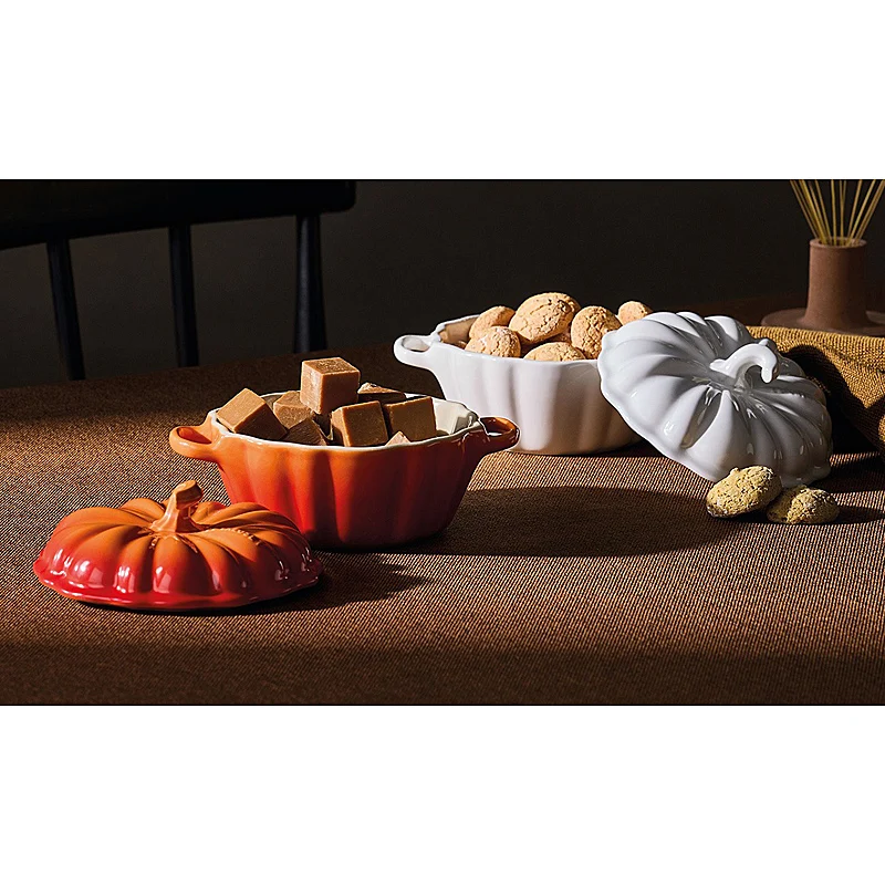 Le Creuset Förmchen Kürbis mit Deckel 350 ml Ofenrot