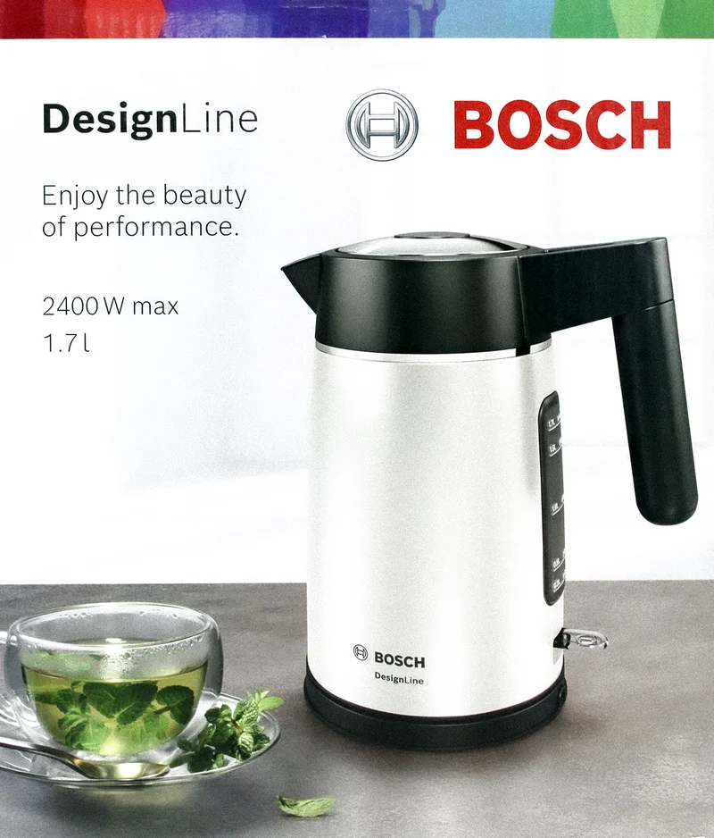 Bosch TWK5P471 DesignLine Wasserkocher 1,7L weiß/anthrazit