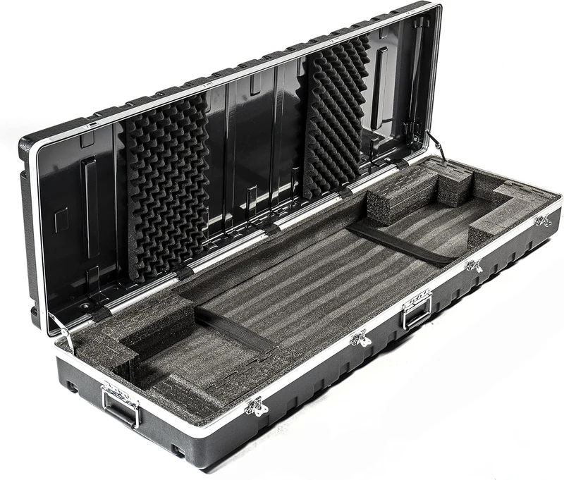 Music Store ABS Keyboard Case 88, Universal, Schwarz, ABS Plastik, 11kg, Schaumstoff-Polsterung, Rol