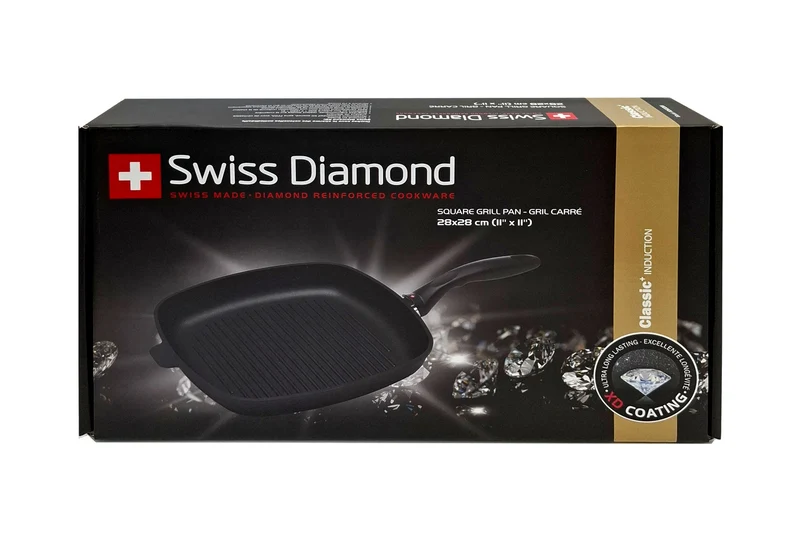 Swiss Diamond XD63281I Antihaft-Grillpfanne quadratisch 28x28 cm