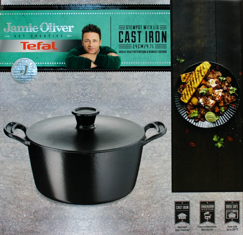 Tefal E21246 Jamie Oliver Kasserolle 24 cm Gusseisen