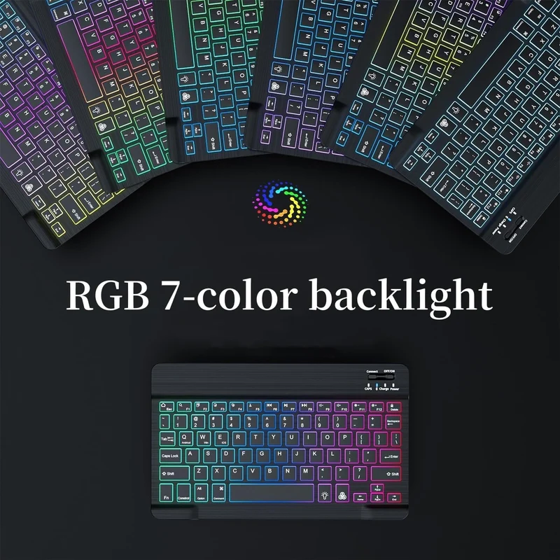 Tastaturhülle mit Hintergrundbeleuchtung für Galaxy Tab S10 Lite/S10 FE/S9 FE 11 Zoll, Tab S9/S8/S7