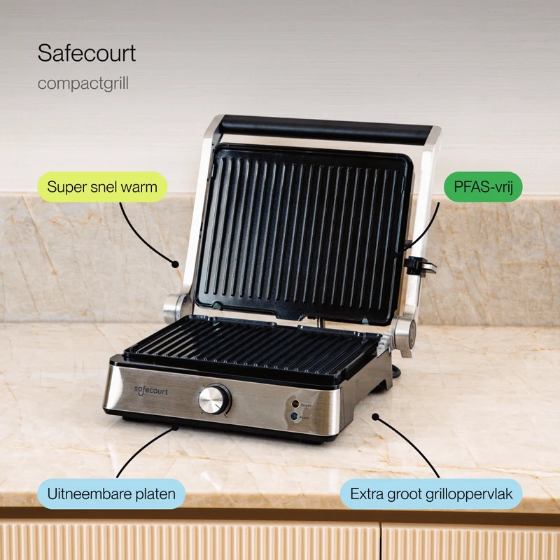 Compactgrill zilver