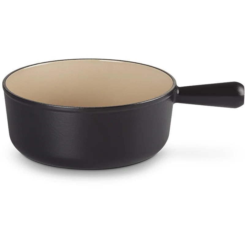 Le Creuset Caquelon Tradition 22 cm Schwarz matt