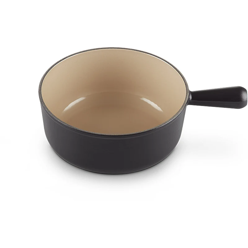 Le Creuset Caquelon Tradition 24 cm Schwarz matt