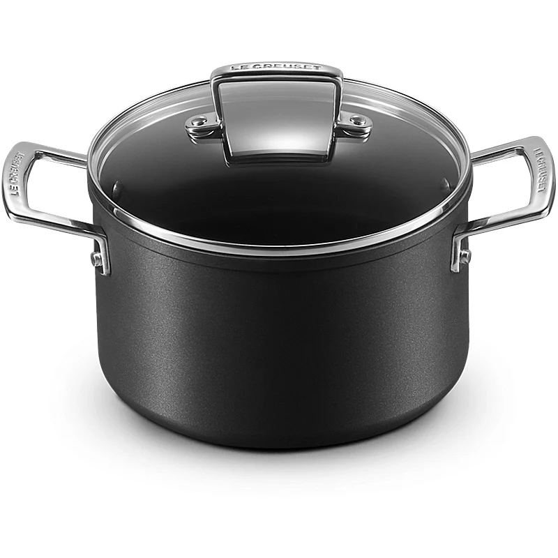 Le Creuset Aluminium-Antihaft Fleischtopf mit Glasdeckel 20 cm