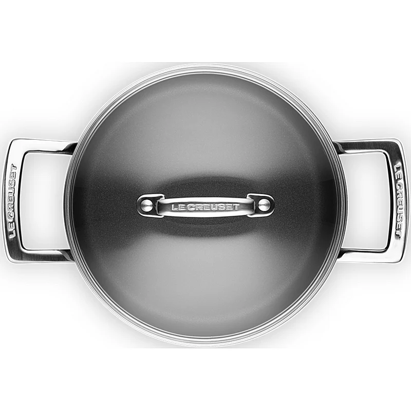 Le Creuset Aluminium-Antihaft Fleischtopf mit Glasdeckel 20 cm