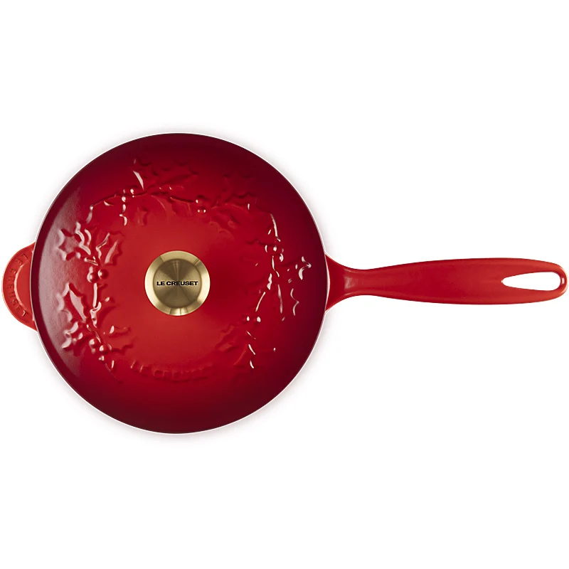 Le Creuset Stielkasserolle Holly Tradition 21 cm Kirschrot