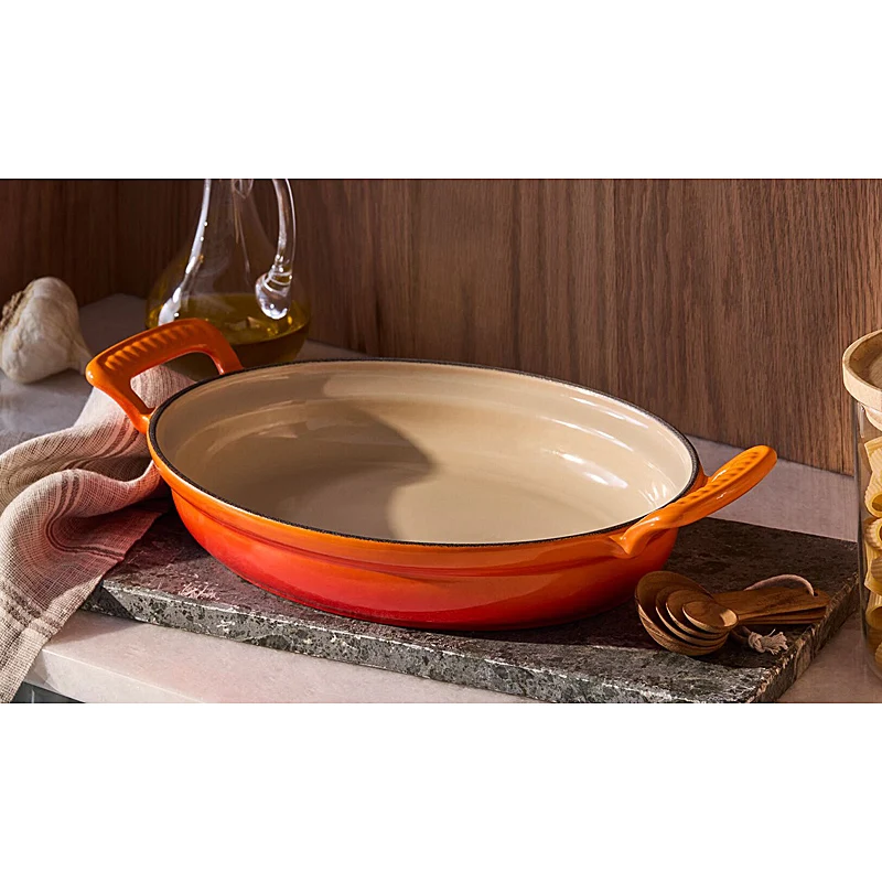 Le Creuset ovale Pfanne Modern Heritage 28 cm Ofenrot