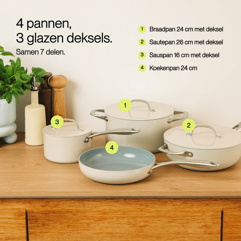7-delige pannen set