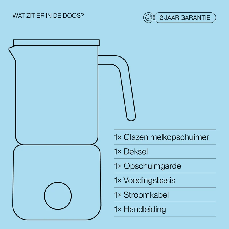 Digitale glazen melkopschuimer beige