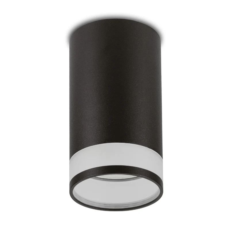Maclean surface-mounted luminaire / tube, spot, round, aluminum, GU10, 55x130mm, black color, MCE361 B + LED bulb GU10 7W Maclean Energy MCE437 WW warm white 3000K, 220-240V~, 50/60Hz, 490 lm
