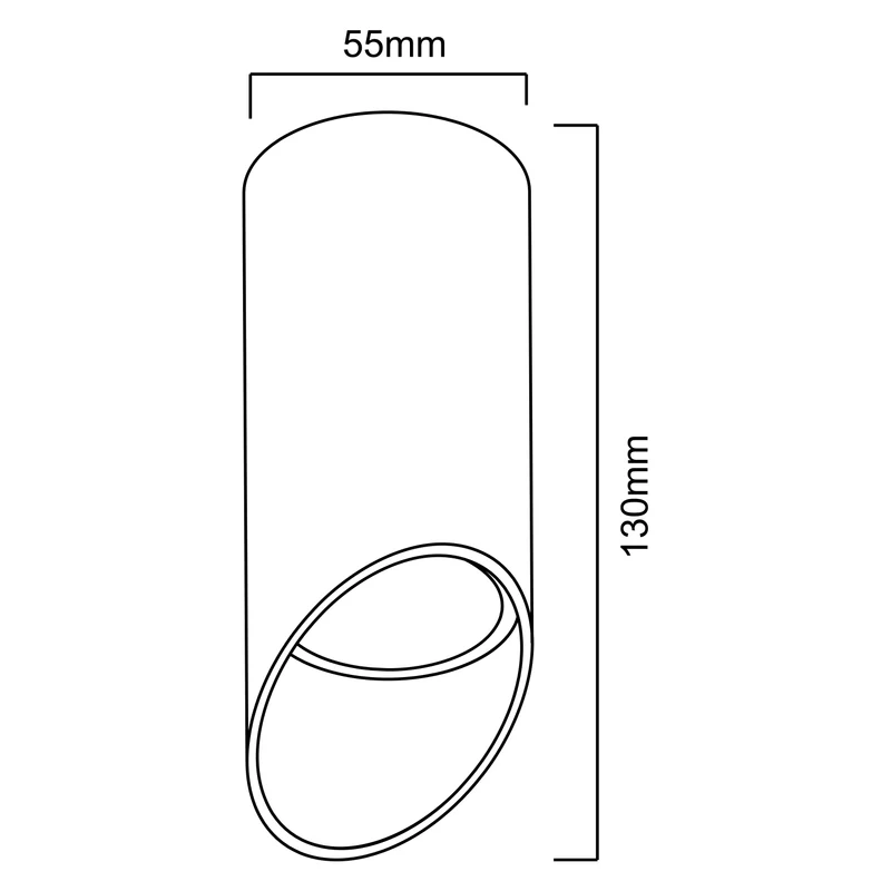Maclean surface mount / tube luminaire, spot, round, aluminum, GU10, 55x130mm, white, MCE360 W+LED bulb GU10 7W Maclean Energy MCE437 WW warm white 3000K, 220-240V~, 50/60Hz, 490 lumens