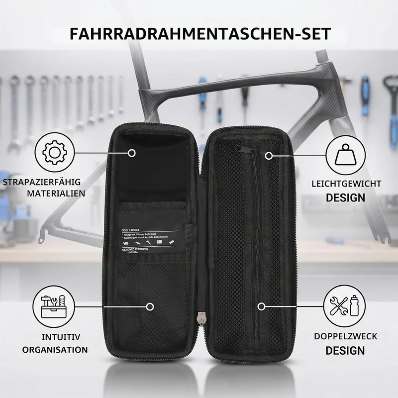 Fahrrad Werkzeugtasche, Fahrradsatteltasche Wasserdicht Fahrrad Flaschenhalter Hartschalenreparatur