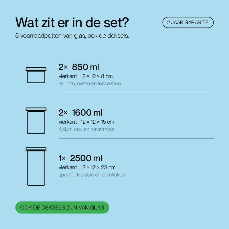 Glazen opbergpotten