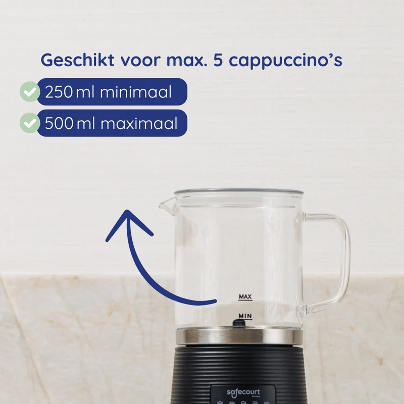 Glazen kan Crystal melkopschuimer