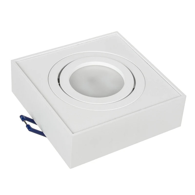 Maclean MCE464W LED Recessed Spotlight Ceiling Light 7W 560 Lumens 3000K Warm White GU10 Recessed Frame IP20 (Square Including Bulb, White)