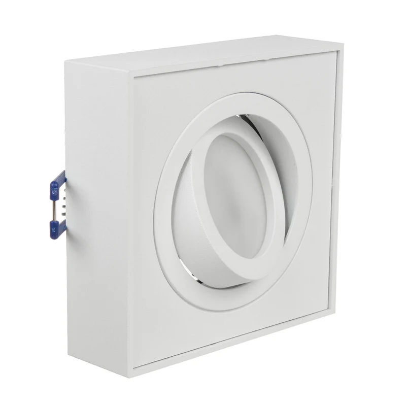 Maclean MCE464W LED Recessed Spotlight Ceiling Light 7W 560 Lumens 3000K Warm White GU10 Recessed Frame IP20 (Square Including Bulb, White)