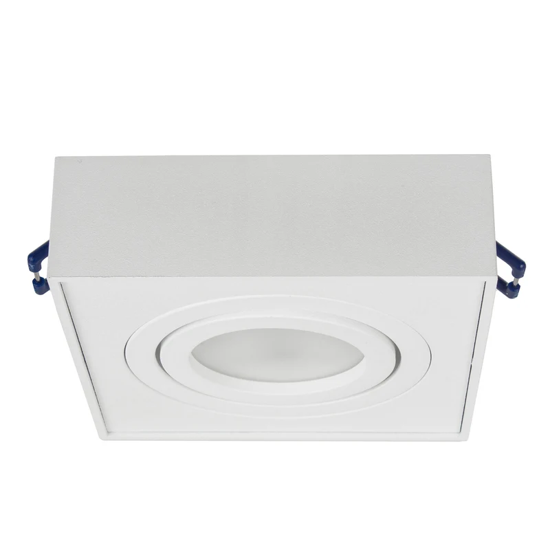 Maclean MCE464W LED Recessed Spotlight Ceiling Light 7W 560 Lumens 3000K Warm White GU10 Recessed Frame IP20 (Square Including Bulb, White)