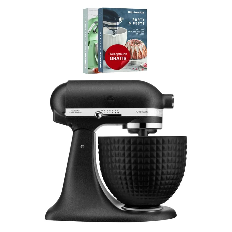 Monochrome Collection: KitchenAid Artisan 4,7 Liter Gusseisen Schwarz KSM156 Küchenmaschine