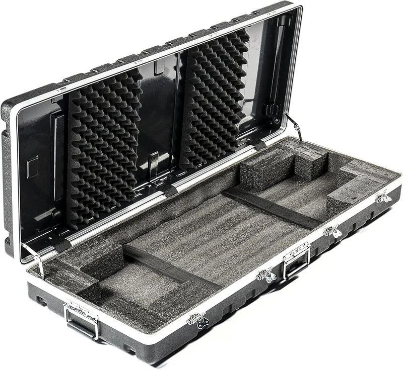 Music Store ABS Keyboard Case 61, Universal Keyboard Flightcase, Schwarz, 7.8 kg, mit Schnappverschl