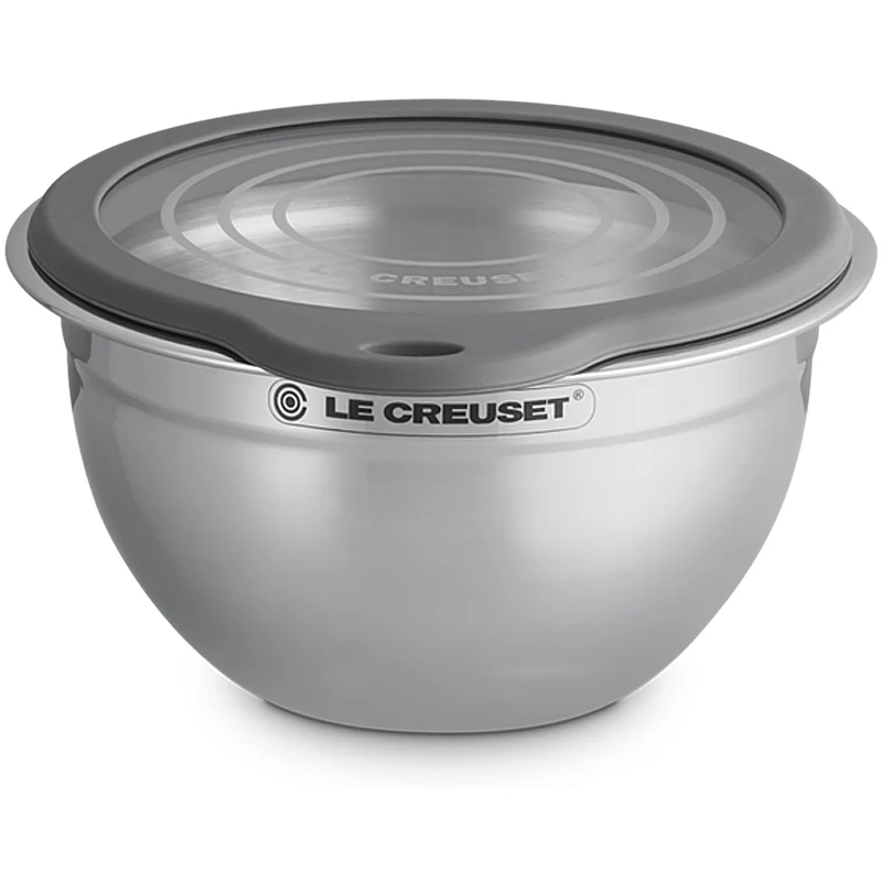 Le Creuset Edelstahlschüssel ml Glasdeckel 27 cm