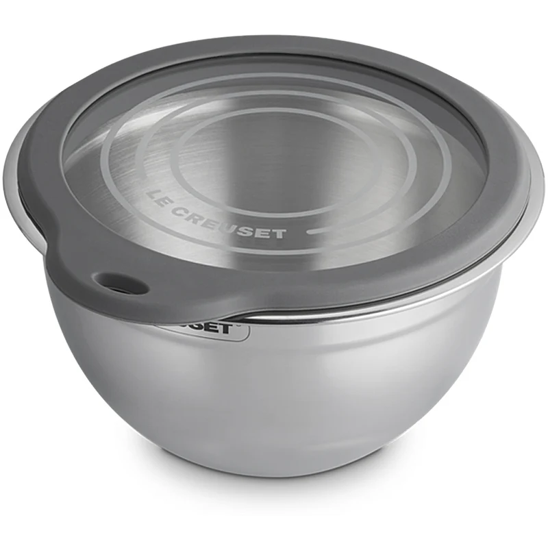Le Creuset Edelstahlschüssel ml Glasdeckel 27 cm
