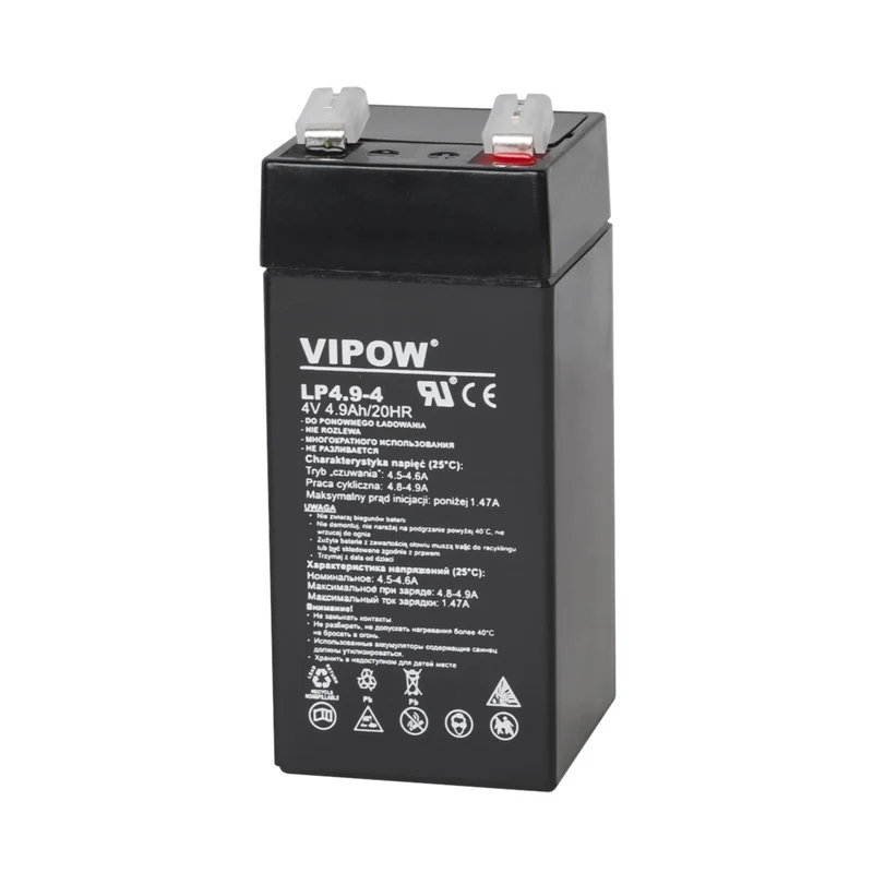 VIPOW Rechargeable Gel Battery 4V 4.9Ah Maintenance Free Leakproof Motorcycle Mobility Scooter Photovoltaic HQ