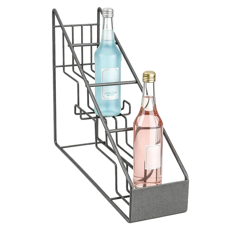 HERCHR Kaffee-Sirup-Ständer, Metalldraht-Flaschenhalter, Sirup-Halter, 3-stufiges Weinpräsentationsr