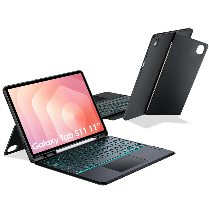 JUQITECH Trackpad-Tastaturhülle für Samsung Galaxy Tab S11 27,9 cm (11 Zoll) 2025, weiche Schutzhüll