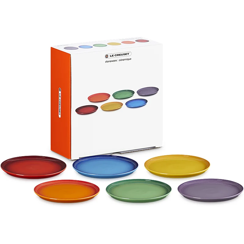 Le Creuset Frühstücksteller Coupe 22cm 6er Set Regenbogen