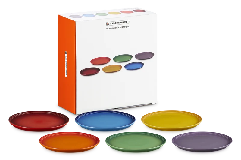 Le Creuset Speiseteller Coupe 27cm 6er Set Regenbogen