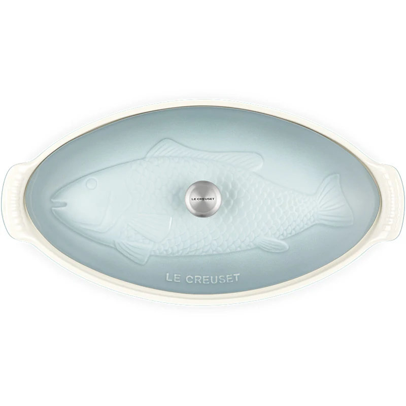 Le Creuset Fischbackform Tradition mit Deckel 34 cm Sea Salt