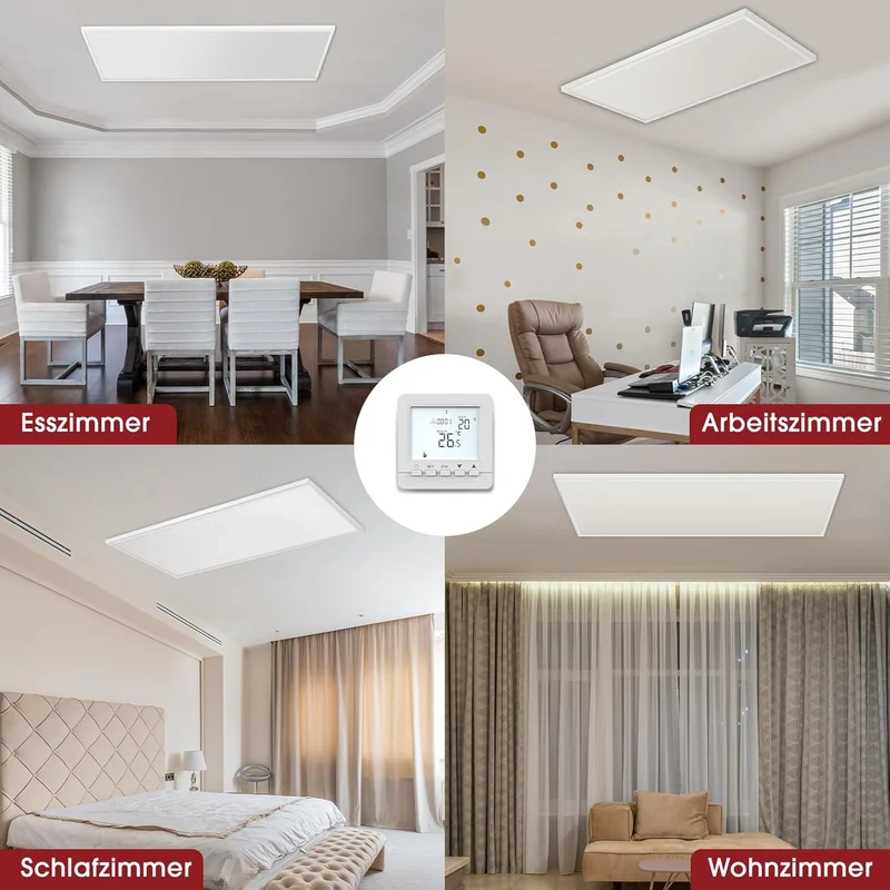 Infrarotheizung Deckenmontage mit Thermostat 860W, APP Fernbedienung Steuerung, Infrarot Deckenheizu