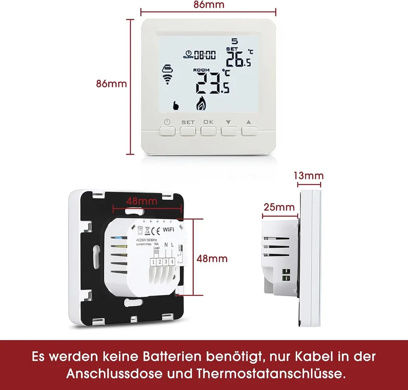 Infrarotheizung Deckenmontage mit Thermostat 860W, APP Fernbedienung Steuerung, Infrarot Deckenheizu