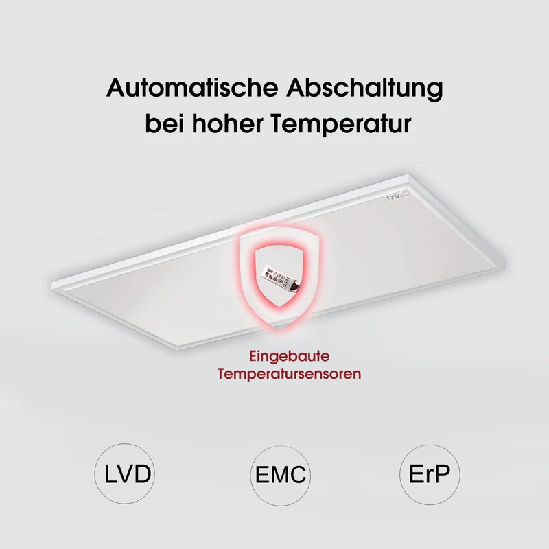 Infrarotheizung Deckenmontage mit Thermostat 860W, APP Fernbedienung Steuerung, Infrarot Deckenheizu