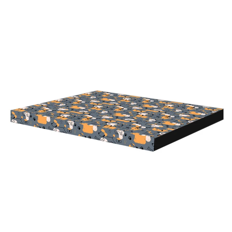 Bertoni XL dog mattress bed, foam, waterproof cover, Grey Dogs pattern, EE146