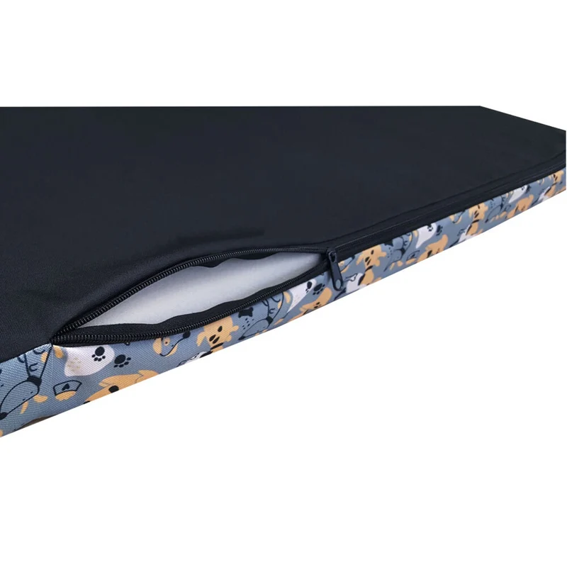 Bertoni XL dog mattress bed, foam, waterproof cover, Grey Dogs pattern, EE146