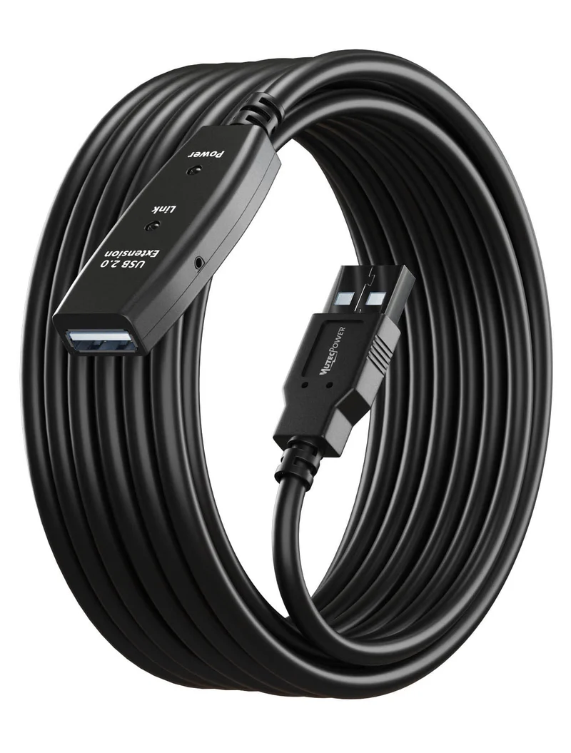 MutecPower 10m USB 2.0 Aktiv kabel männlich zu weiblich - Kabel mit Verlängerung Chipsatz - Repeater