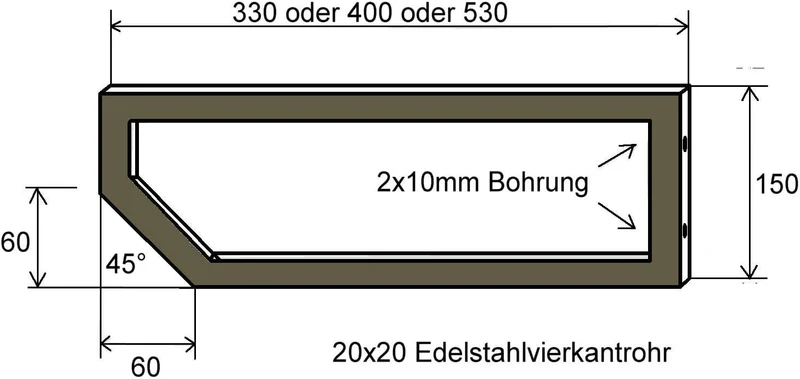 1 Set Halter für Waschtisch, Waschbecken, Handtuchhalter, Edelstahl, 53cm, auch andere Grössen erhäl