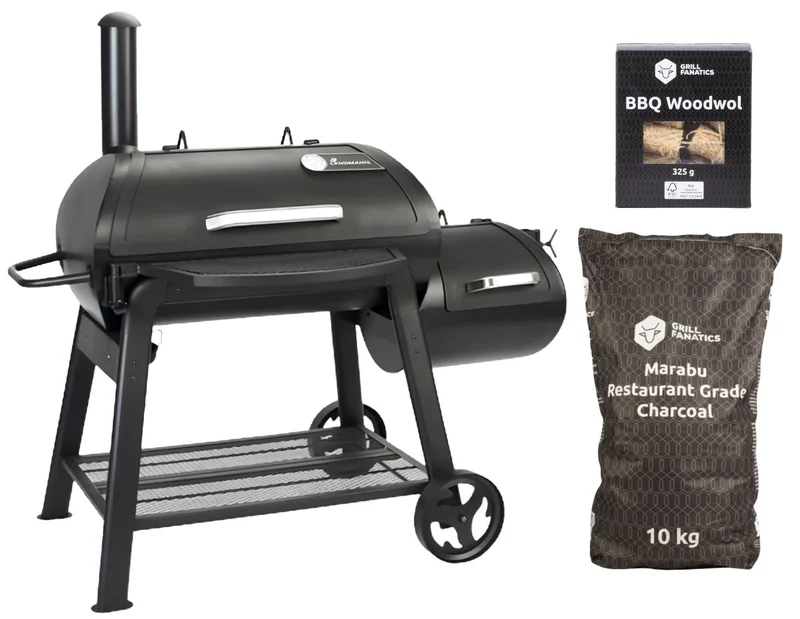 Landmann Smoker Vinson 400 Starterset - Holzkohle Räucherofen - Smoker BBQ