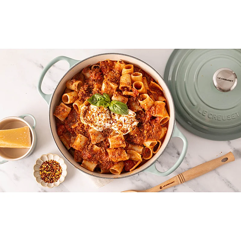 Le Creuset Bräter Signature rund 24 cm Sea Salt
