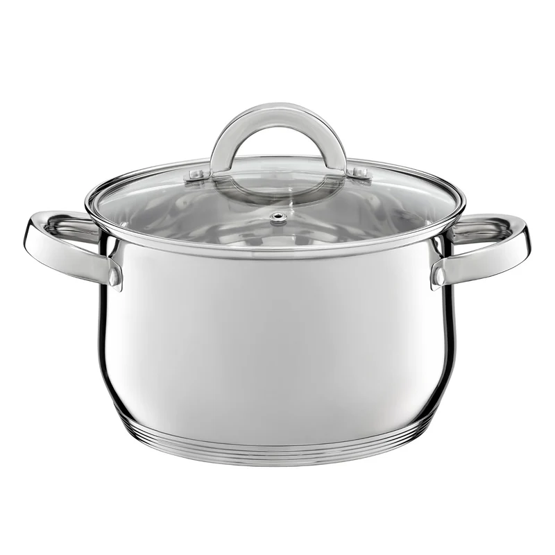 Ambition cookware set, stainless steel, 8 pieces, thick bottom, Berry