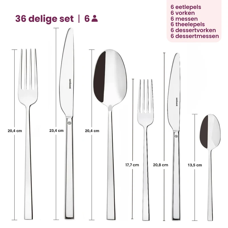 Sambonet Besteckset Rock - Edelstahl - 36-teilig / 6 Personen