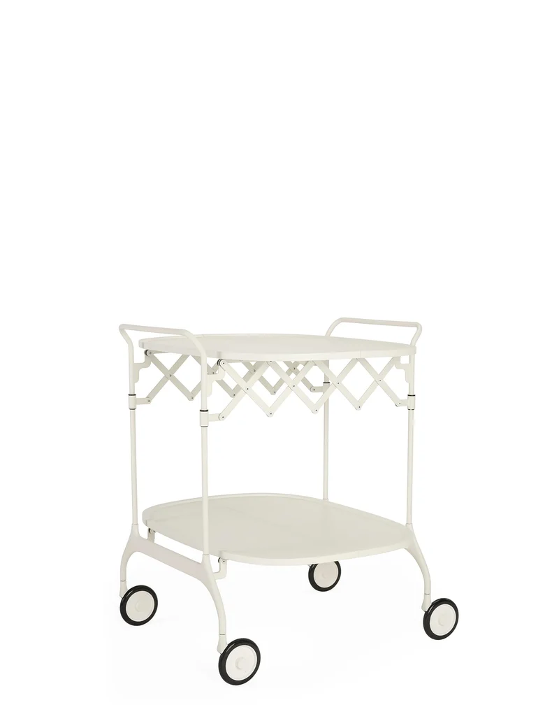Kartell Gastone Servierwagen, weiss Lackierter Struktur Weiss, Lackierter Struktur Weiss