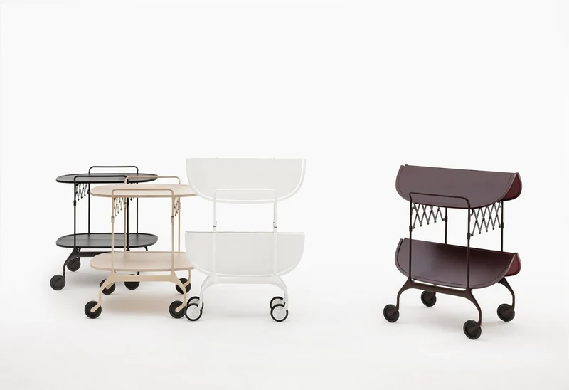 Kartell Gastone Servierwagen, weiss Lackierter Struktur Weiss, Lackierter Struktur Weiss