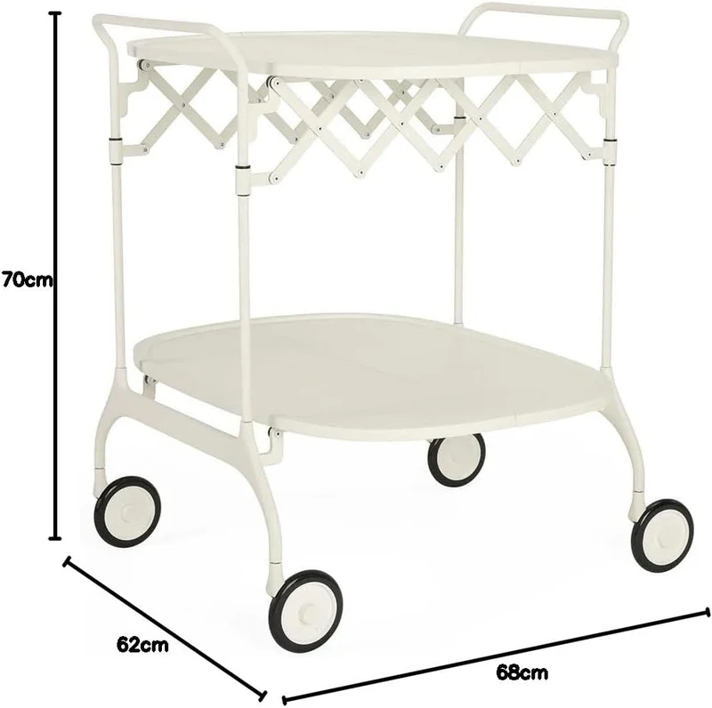 Kartell Gastone Servierwagen, weiss Lackierter Struktur Weiss, Lackierter Struktur Weiss