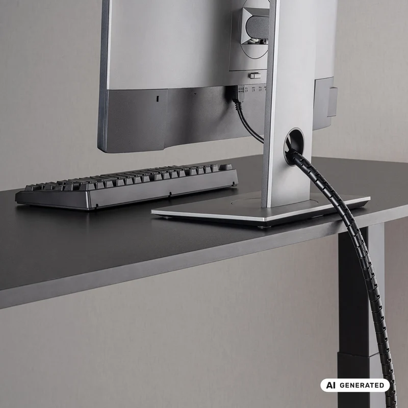 Maclean Cable Organizer/Cover, 15 mm x 1,000 mm, black, MCTV-898 B
