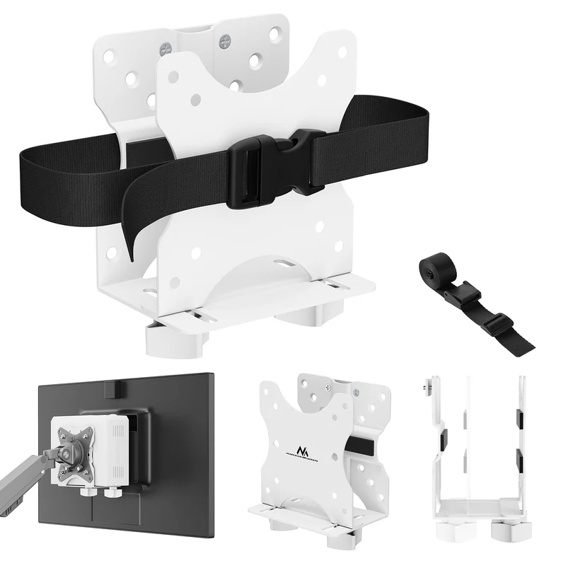 Maclean mini computer mount, 17-70mm range, VESA compatible, max load 5kg, white, MC-115 W