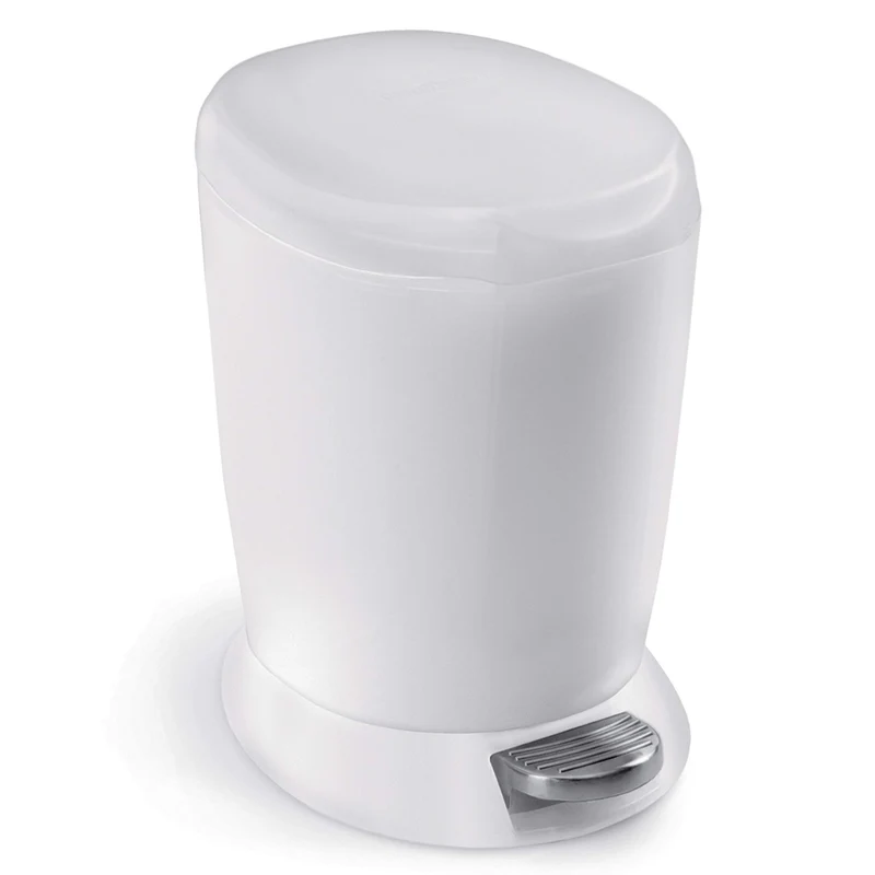 simplehuman CW1318 6 Liter, runder Treteimer, kleiner Mülleimer Bad Badezimmer Büro Schlafzimmer, we